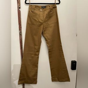 Salvatore Ferragamo khaki high waisted trousers with cuffs size 42 NWOT